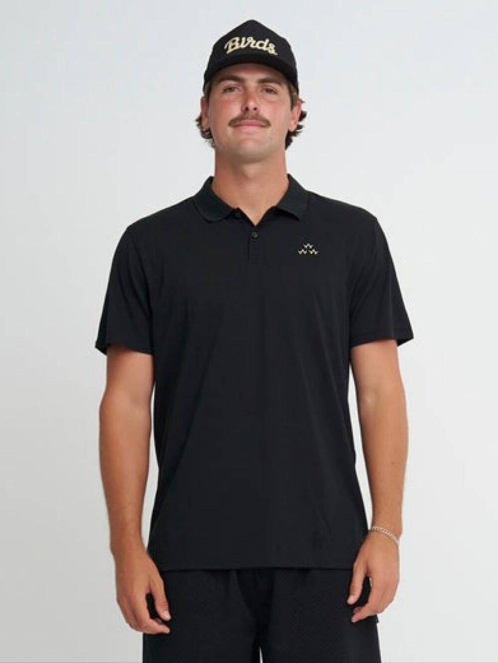 Birds Of Condor Triple Eagle Golf Black Performance Polo Shirt